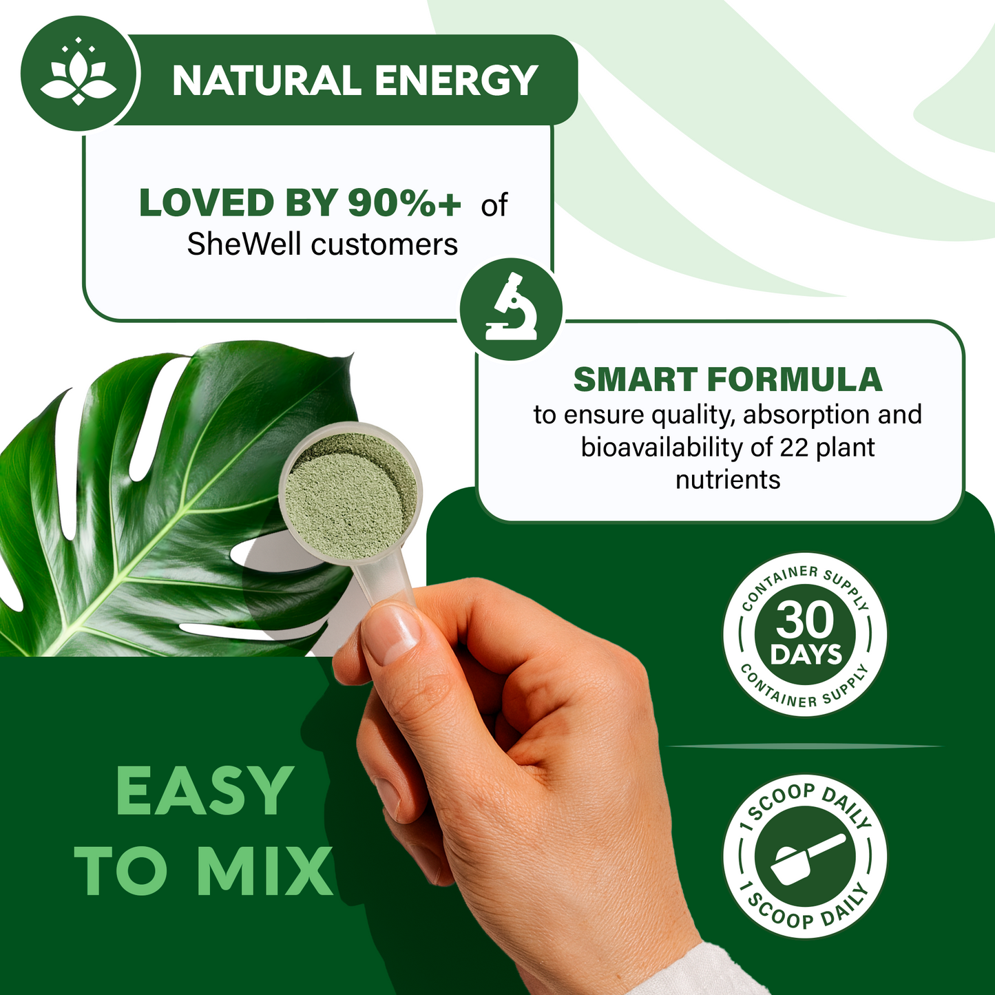 SheWell Greens Superfood – Plant-Based Greens & Reds Powder | 30 Servings